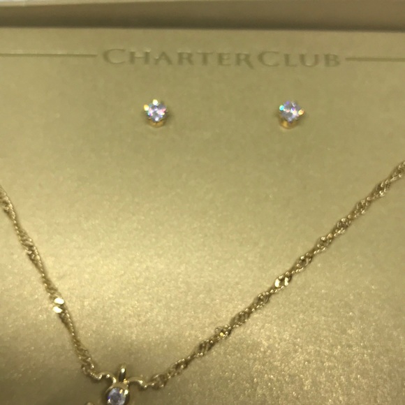 Crystal & Gold Necklace & Earring set [JW-58] - Picture 3 of 3